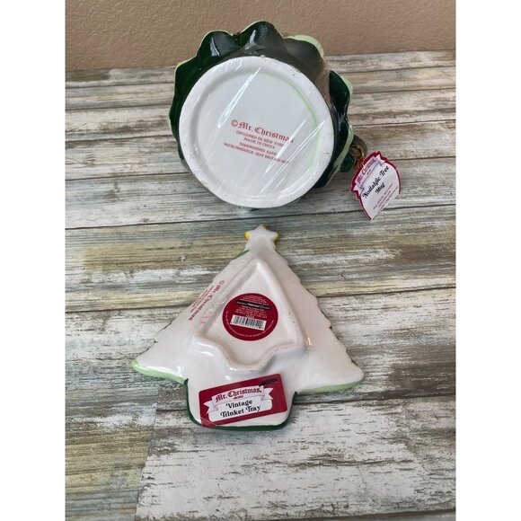Mr. Christmas Nostalgic Tree Mug & Tray Set Mid-Century Style Holiday Decor - Picture 12 of 13